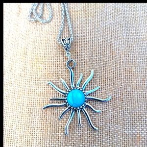 Sun Turquoise Semiprecious Stone Necklace